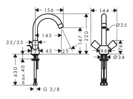 MEZCLADOR BIMANDO LAVABO LOGIS HANSGROHE